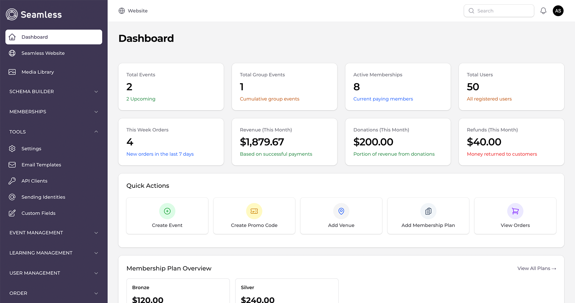 Seamless Dashboard
